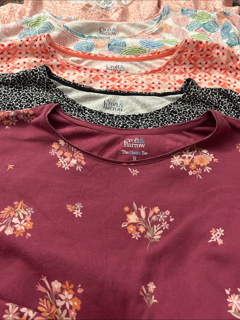5 Woman’s 3X Croft & Barrow The Classic Tee. 100% cotton